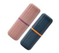 Yardenfun 2pcs Portable Travel Toothbrush Toothpaste Case Multi Functional Holder for Hygiene The Go Lightweight Storage Cup for Camping Business Trips and Daily Use Durable Compact Design