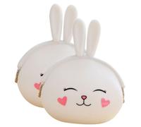 Yardenfun 2pcs Rabbit Shape Silicone Coin Purse Small Light Weight Compact for Women Girls Candy Bag Present for Birthday Holiday
