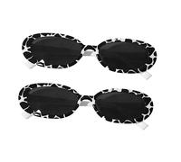 Yardenfun 2Pcs Retro Fashion Sunglasses for Parties Creative Eyeglasses Cow Print Photography Props for Summer Events and Celebrations