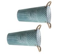 Yardenfun 2pcs Retro Iron Flower Pot Vintage Metal Bucket for Office Desk Decor Large for Chic Flower Arrangements and Dry