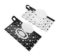 Yardenfun 2pcs Reusable Wipe Dispenser Pouch with Flip Lid Portable Travel Wipe Holder for Bedside Stroller Car Refillable Containers Go Use Elegant Minimalist Design