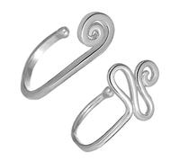 Yardenfun 2pcs Snail Snake Shape Nose Rings Sterling Silver Fake Piercing Jewelry for Non-pierced Noses