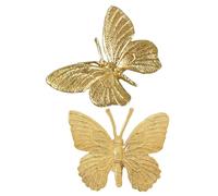 Yardenfun 2pcs Solid Brass Butterfly Drawer Knobs Vintage Single Cabinet Pulls Metal Wardrobe Handles for Dresser Closet and Furniture Makeover Easy Installation Decorative Gold Hardware