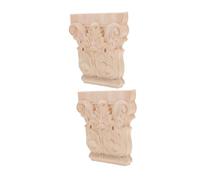 Yardenfun 2pcs Solid Wood Corbels Decorative European Style Brackets with Handcarved Details for Furniture and Wall Support Rustic Unfinished Paintable Wood Frame Corner Decorations
