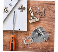 Yardenfun 2pcs Stainless Steel Double Pulley Block Heavy-duty Lifting Traction Pulley with Dual Wheel Design for Home and Industrial Use Corrosion-resistant Rope Hoist Attachment