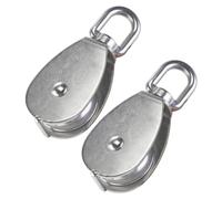 Yardenfun 2pcs Stainless Steel Pulley Wheel Bearing Fixed Traction Lifting Block for Fitness Equipment Mountaineering Industrial Use High Hardness Design