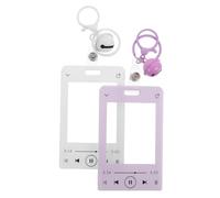 Yardenfun 2pcs Transparent Card Holder Keychain with Keyring Plastic Id Badge Protector for Bus Pass Office School Travel Lightweight Portable Stylish Sleeve for Cards