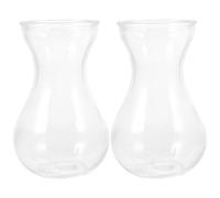 Yardenfun 2pcs Transparent Glass Craft Vase Unique Flower Container Ornament Glass Flower Vasfor Indoor and Outdoor Use Simple Decorative Hydroponic Plant Base and Stable Design