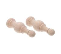 Yardenfun 2pcs Unfinished Wood Finials Carved Bed Post Staircase Decor Multifunctional Wooden Finials for Curtain Rods Furniture DIY Crafts Style Enhancement