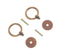 Yardenfun 2pcs Vintage Brass Cabinet Pulls Drop Ring Handles Retro Wardrobe Drawer Knobs Solid Brass Chest Cupboard Door Hardware for Kitchen Furniture
