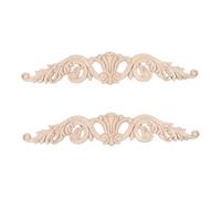 Yardenfun 2pcs Vintage Style Wood Carved Onlay Appliques Solid Natural Oak Decorative Corner Decals for Cabinets Doors Windows for Elegant Home Decor