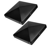 Yardenfun 2pcs Weatherproof Iron Fence Post Caps Square Pyramid Finials Decorative Outdoor Post Covers for Garden Deck Railings with Moisture Resistance and Easy DIY Installation