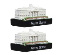 Yardenfun 2pcs White House Resin Model Statue Desktop Decor Washington Dc Souvenir Sculpture Miniature Collectible Ornament for Home and Office Display