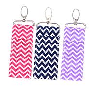 Yardenfun 3 Lipstick Bag Keychain Lip Gloss Case Holder Pouch for School Supplies Cotton Material