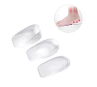 Yardenfun 3 Pairs Transparent Gel Heel Lift Insoles Invisible Height Increase Inserts for Men Elastic Shock Absorption Protects Heels Washable and Odor