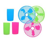 Yardenfun 3 Sets Silicone Handle Sleeve and Drip Tray Insert for Ninja Slushie Machine Fs301 Fs300, Slushie Accessories Replacement Parts for Home and Party Use, Red Blue Green