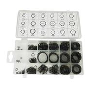 Yardenfun 300 Pcs External Snap Ring Assortment Kit, Carbon Steel Circlip Retainer Rings in 18 Sizes, Black Finish for Industrial Hardware and Mechanical Retaining Applications