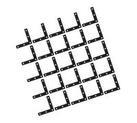 Yardenfun 30pcs Cold-Rolled Steel Shaped Corner Brackets Flat Brace Plates for Furniture Repair Support DIY Bulk with Predrilled Mounting Plates