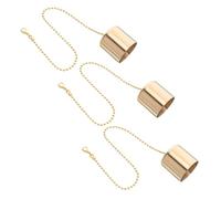 Yardenfun 3pcs Brass Candle Snuffer with Chain Flame Extinguishing Caps for Oil Lamps Wine Bottles Candles Deformation-Resistant Metal Fire Extinguisher Tool Elegant Low Maintenance Design