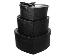 Yardenfun 3pcs Heart Shaped Boxes Flower Boxes for Arrangements Valentines Day for Flowers Arrangements Black