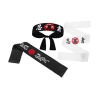 Yardenfun 3pcs Japanese Karate Ninja Headbands Authentic Bushido Hairbands for Sports Cooking Sushi Party Decorations Suitable for Adults