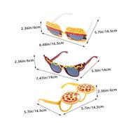 Yardenfun 3pcs Novelty Food Glasses Pizza Hamburger Hot Dog Party Eyewear Lightweight Comfortable Photo Booth Props for Adults Masquerade Beach Summer Celebration