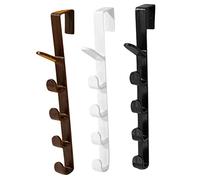 Yardenfun 3pcs Over Door Hooks Japanese Style Multifunctional Coat and Towel Hangers Plastic Organizer for Bathroom Bedroom Closet Entryway No Drilling Installation