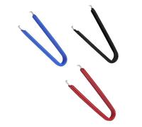 Yardenfun 3Pcs U-Shape Ic Chip Pickup Tool Set with Tweezers for Tiny Electronic Components, Electrician Hand Tool Grabber Clips in Blue, Red, and Black for Circuit Board Extraction