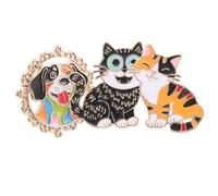 Yardenfun 3pcs Unique Enamel Brooch Pins Cat Pins Badge Lapel Badges for Women Men Students Fashion Accessories