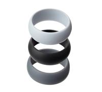 Yardenfun 3pcs Unisex Silicone Wedding Rings Flexible Gym Rings for Sports Activities White Black Grey Safe Comfortable Alternative to Traditional Jewelry