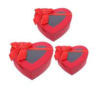 Yardenfun 3pcs Valentine S Day Heart Shaped Boxes Red Paper Packaging for Couples Storage Romantic Wedding Candy and Flower Presentation Cases Multipurpose Keepsake and Jewelry Organizer