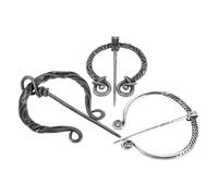 Yardenfun 3pcs Vintage Viking Brooch Set with Secure Clasp Lightweight Renaissance Shawl Pins for Cloaks Scarves and Shawls Compact Norse Inspired Accessories for Historical and Cultural