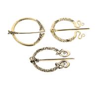 Yardenfun 3pcs Vintage Viking Cloak Pin Set Durable Brooches Medieval Costume Accessories Vintage Brooch Pins for Shawls and Scarves Unique Viking Jewelry for Historical Charm