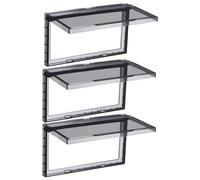 Yardenfun 3pcs Waterproof Wall Switch Cover, Self-Adhesive Double-Gang Black Switch Guard Box for Bathroom and Outdoor Socket Protection