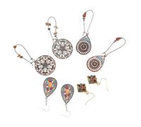 Yardenfun 4 pairs Hawaii Party Earrings of Retro Delicate Ear Danglers Fashion Earrings for Banquets Weddings Everyday Wear Durable Design