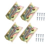 Yardenfun 4 Pcs Heavy Duty Bed Brackets No-Mortise Rail Fittings Iron Bed Frame Connectors for Furniture Rails Bedroom Accessories