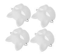 Yardenfun 4 Pcs Paintable Cat Masks with Mesh Blank White DIY Animal Face Masks for Masquerade Parties Cosplay Halloween Creative Hand Painting Craft Kit