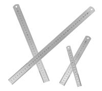 Yardenfun 4 Pcs Stainless Steel Metal Ruler with Double-sided Metric Scales Precision Measuring Tools for School Office Engineering Construction and Drawing Tasks