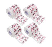 Yardenfun 4 Rolls Christmas Printed Toilet Paper Material Tissue Festive Napkins for Party Supplies Skin Friendly Household Tissues with Santa Claus Pattern