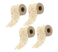 Yardenfun 4 Rolls Decorative Rose Pattern Toilet Paper Bamboo Pulp Soft Tissue for Bathroom Holiday Essential Floral Printed Napkins for Festive Home Use