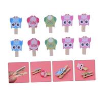 Yardenfun 40Pcs Cartoon Owl Wooden Photo Clips for DIY Crafts Home Office Decorative Hanging Clips for Photos Cards Banner Collage with Bright Design