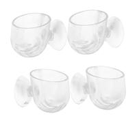 Yardenfun 4Pcs Acrylic Aquatic Planter for Fish Tank Transparent Hanging Plant Holder with Suction Cups Easy to Clean and Manage Freshwater Aquarium Decoration