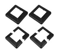 Yardenfun 4pcs Black Plastic Split Style 4x4 Inch Post Base Cover Skirt for Deck Skirting with Easy Replacement and Swift Installation, Minimalist Design for Patios and Indoor Railings