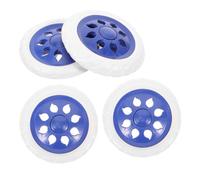 Yardenfun 4pcs Blue Shopping Cart Replacement Wheels Foam Rubber Casters Heavy Duty Spare Wheels for Grocery Trolley Walker and Mobility Aid for Seniors