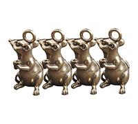 Yardenfun 4pcs Brass Rat Pendant Charm Keychain Vintage Rat Decoration for Home Office Decor