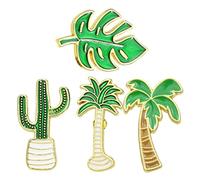 Yardenfun 4Pcs Cartoon Tree Leaf Brooch Adorable Simple Breastpins Fashion Accessories for Parties Events Durable Material Unique Idea for Friends