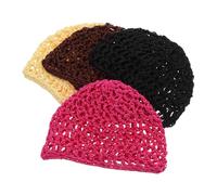 Yardenfun 4pcs Crochet Hair Nets for Sleeping Breathable Mesh Snood Caps Hair Protector Wraps for Women Care Night Use Comfortable Reusable Accessories