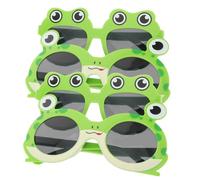 Yardenfun 4pcs Frog Sunglasses with Gray Lenses for Adults and Cute Cartoon Eyeglasses Photo Booth Props for Birthday Parties Halloween Luau and Family Fun Celebrations