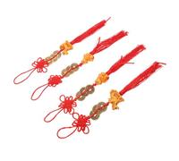 Yardenfun 4pcs Horse Year Hanging Ornament Chinese Style Pendant with Five Emperor Coins Metal Feng Shui Amulet for Home Car Office Spring Festival Lunar Year Decor Gift