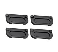 Yardenfun 4Pcs Matte Black Aluminum Recessed Door Pull Handles for Cabinets Drawers Sliding Doors Hidden Furniture Grip for Wardrobes Cupboards Easy Install Recessed Latches for Home and